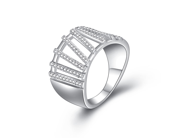 AAA IGT-DAAS-DRB5021-6 6 White Gold Multi Bar Ring 