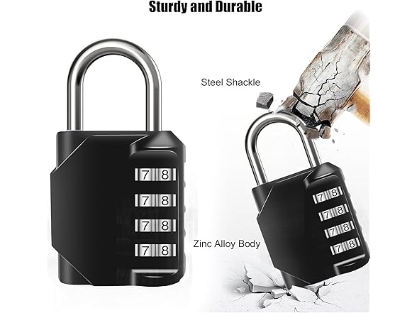 SUTOUG Combination Lock Waterproof 4 Digit Padlocks