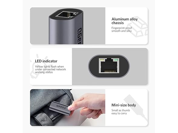 QGeeM USB-C to Ethernet Adapter