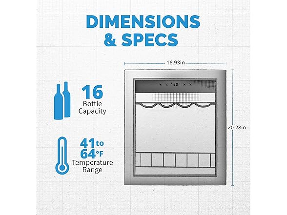 Newair Wine Fridge w/ Digital Thermostat - 16 Bottle