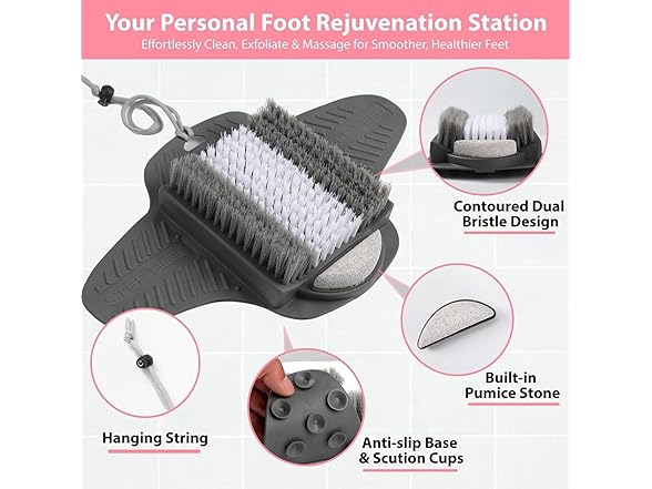 Efforest Shower Foot Scrubber Mat w/ Pumice