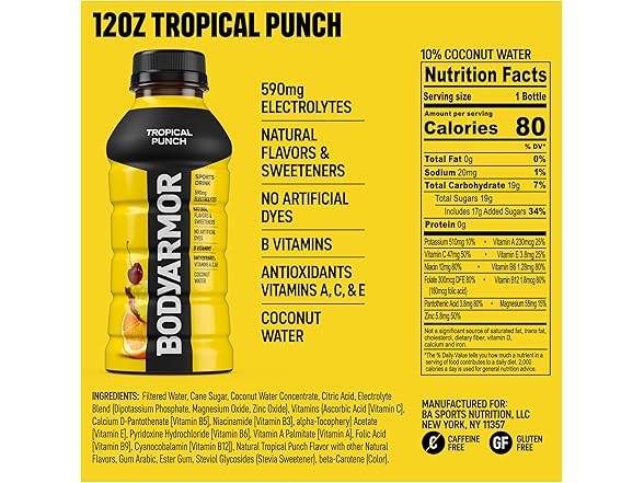 8PK BODYARMOR Sports Drink, Tropical Punch