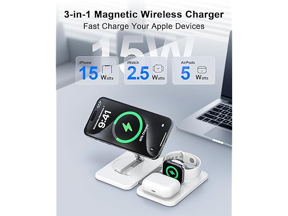 ILOUYU 3 in 1 Magnetic Wireless Charger