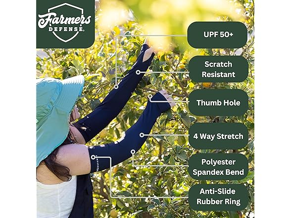 FARMER'S DEFENSE Gardening Arm Sleeves S/M 