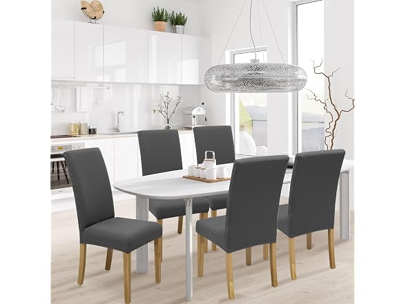BIETYONE 6 Pack Grey Dining Chair Covers