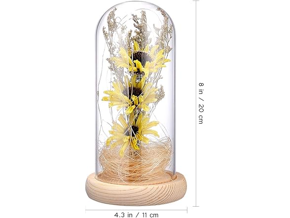Artificial LED Sunflower in Glass Dome
