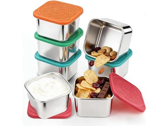 MAXTBEE Stainless Steel Snack Box Containers - 8 Pack