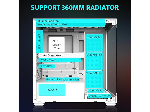 darkFlash ATX Mid-Tower PC Case