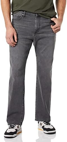 Amazon Essentials Jeans for Men Straight Fit, Bootcut, 35W x 28L, Washed Grey