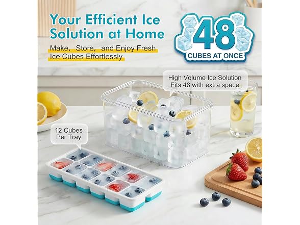 NFK Ice Cube Tray with Lid & Bin