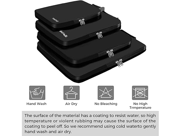 4 Pc Packing Cubes Luggage Organizers