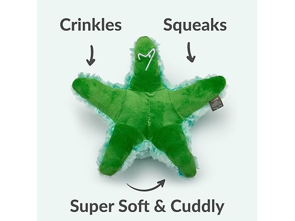 Gor Pets Plush Starfish Crinkle Dog Toy