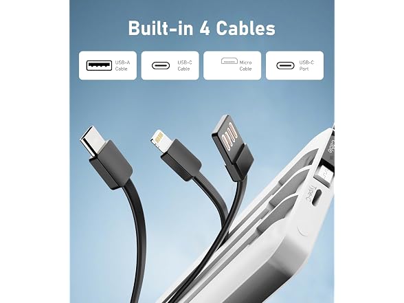 EEIVOL Charger Power Bank 4 Cables