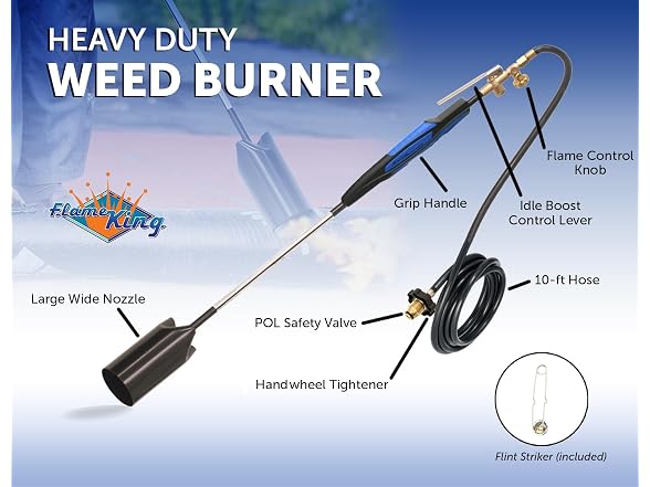 Flame King Propane Weed Burner 500K BTU