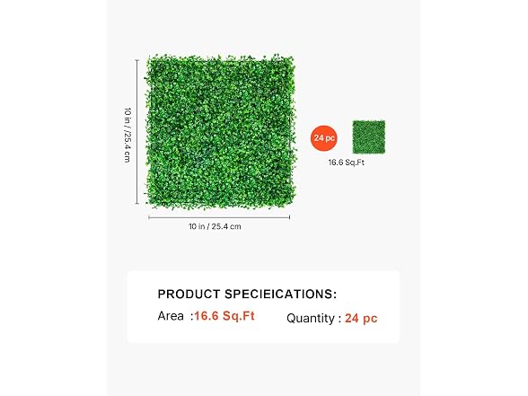Artificial Boxwood Panel UV 24pcs Boxwood Hedge