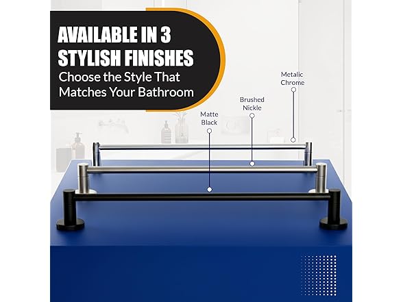 HIGHCRAFT 24 Inch Towel Bar, Chrome Plated