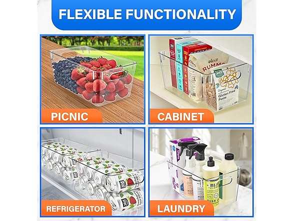 Multi-purpose Refrigerator Bins- 8 piece