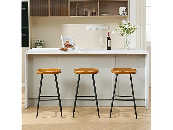 FIRAVOE Bar Stools Set of 3, Modern 28 inch Bar Height Stool (Open Box)