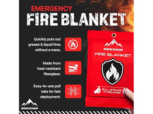 Emergency Fire Blanket 40x40 4-Pack
