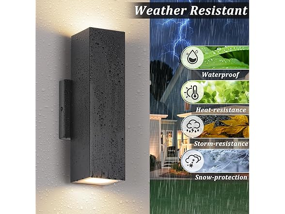 BesLowe 4-Pack Outdoor Wall Lights, Up & Down