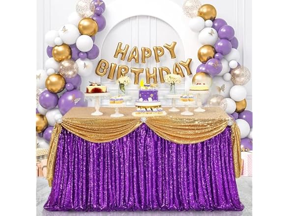 9ft Purple Table Skirts