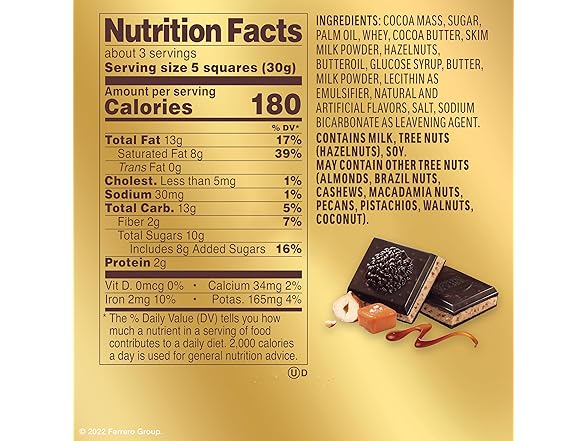 Ferrero Rocher Dark Choc Hazelnut Bars 8
