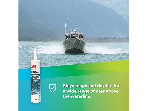3M 3M Marine Grade Silicone Sealant, 08027, For Boats and 