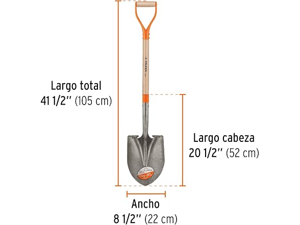 D-Handle Round Point Shovel, 41"