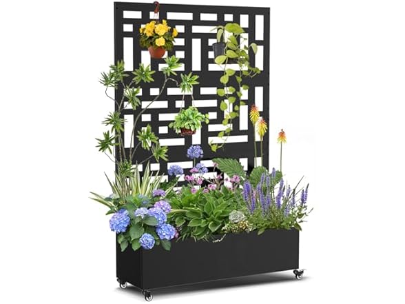Baotree Metal Planter Box with Trellis