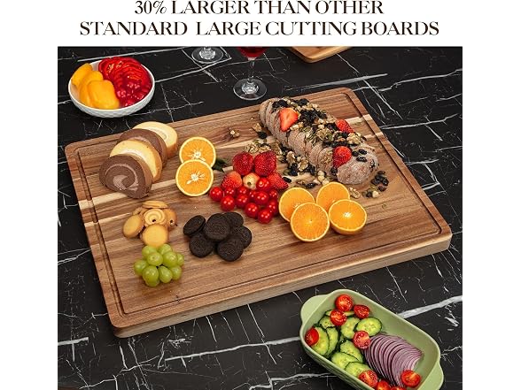 Takywep Acacia Wood Cutting Board, 24x18