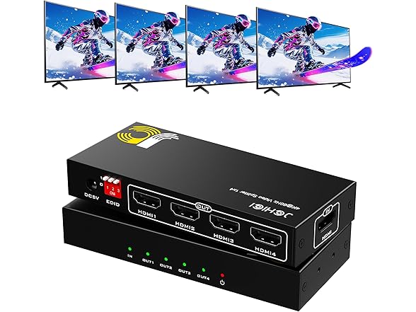 HDMI Splitter 1 In 4 Out 4K 60Hz