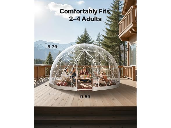 VEVOR Garden Dome Tent 9.5 x 5.7 ft Clear Bubble Tent