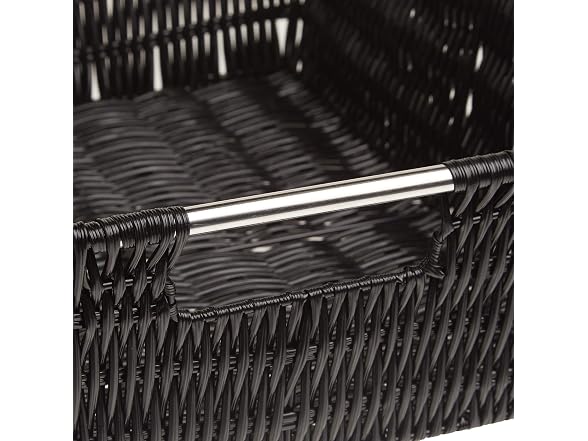 Whitmor Rattique Small Shelf Black Tote Basket