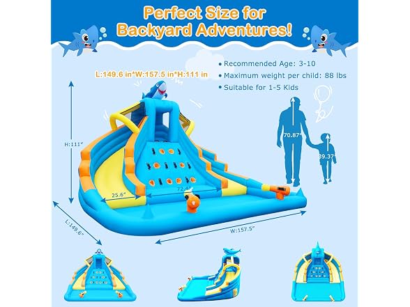 COCOFISH Shark Bounce House