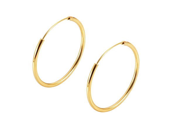 14K Gold Plated Hoop Earrings 30mm