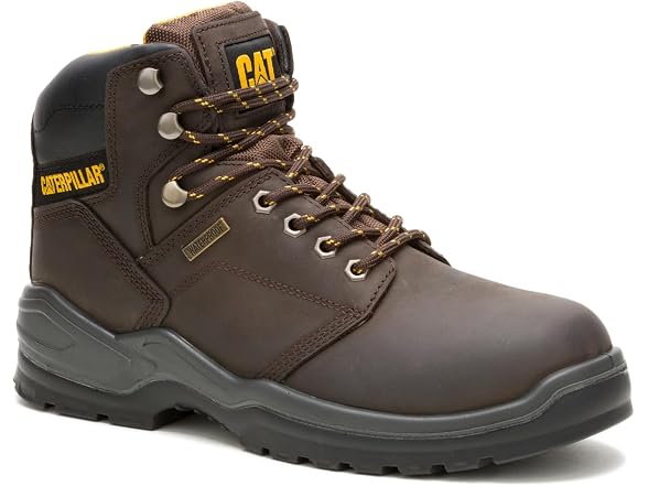 CAT Men's Striver Waterproof Steel Toe Industrial Boot, Brown 1, 7.5 Wide