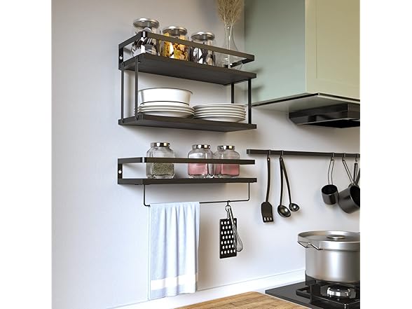 Wall Mounted Floating Shelves, 2+1 Tier