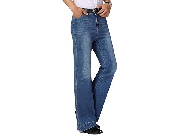 Haorun Men (30) Bell Bottom Jeans Slim Trousers