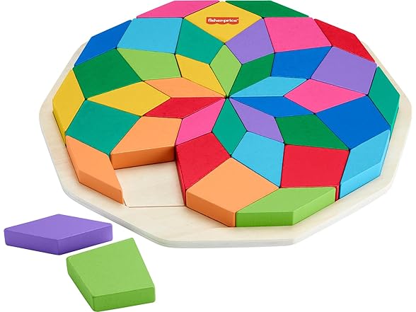 Fisher-Price Wood Preschool Toy Mandala Puzzle