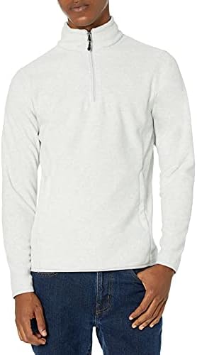 Amazon Essentials Men's Fleece Jacket, 1/4 Zipper Pullover, X-Large, Light Grey Heather