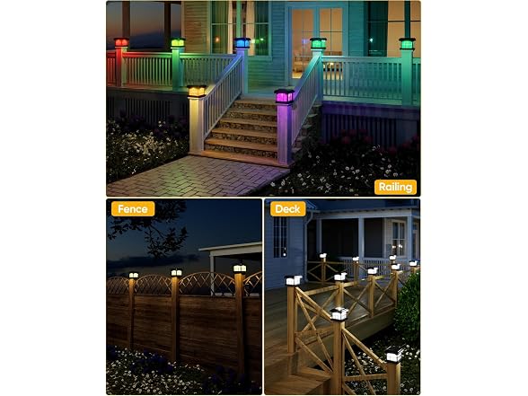 PARTPHONER Solar Post Cap Lights 12 Pack
