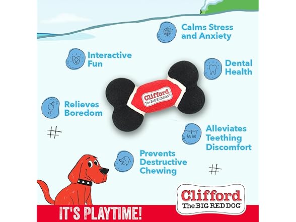 Clifford Toughie Bone 6.75" Dog Toy