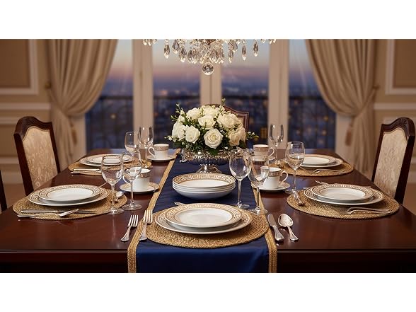 Lorren Home Trends 24 Piece Bone China Dinnerware Set