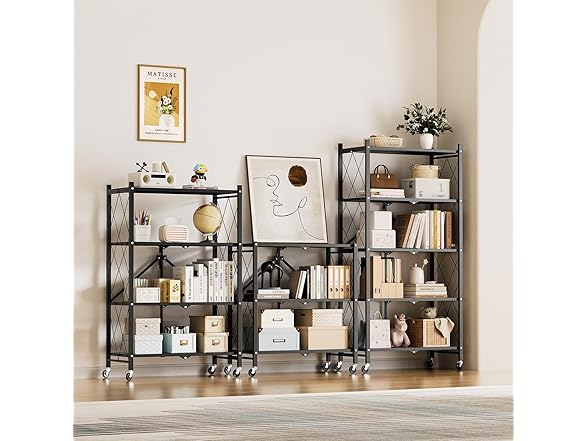 HealSmart Heavy Duty 5-Tier Foldable Metal Rack
