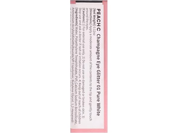 Peach C Champagne Eye Glitter 01 Pure White