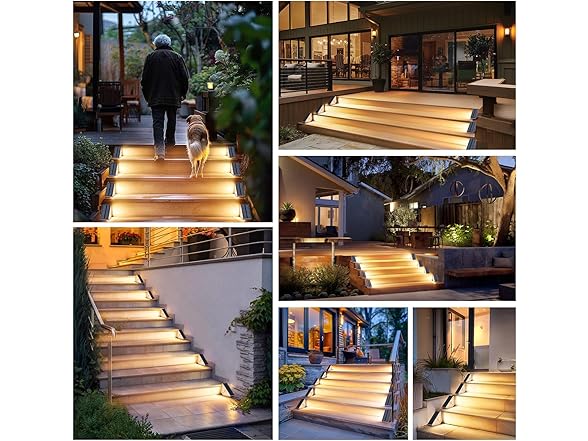 6-Pack Solar Step Lights for Outside, Motion Sensor Waterproof