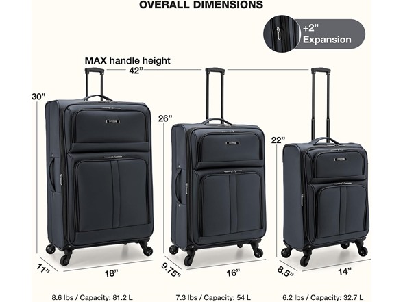 U.S. Traveler Anzio Softside Spinner Luggage Set