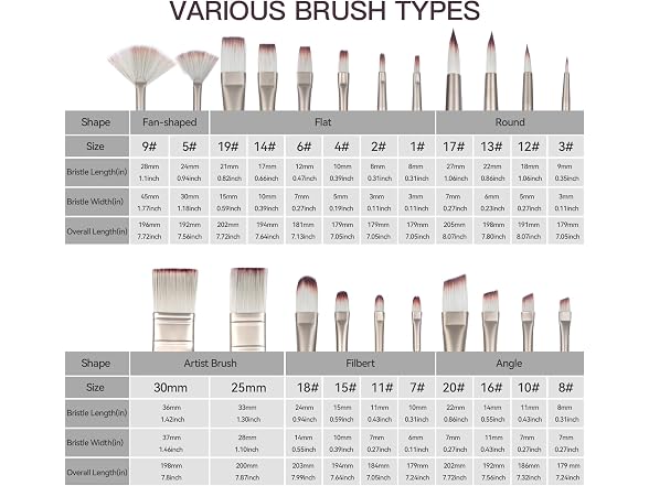 23pcs Paint Brush & Palette Knife Set