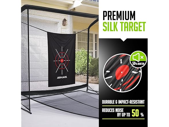 ZEALFEEL Golf Simulator Enclosure Net 8x8ft