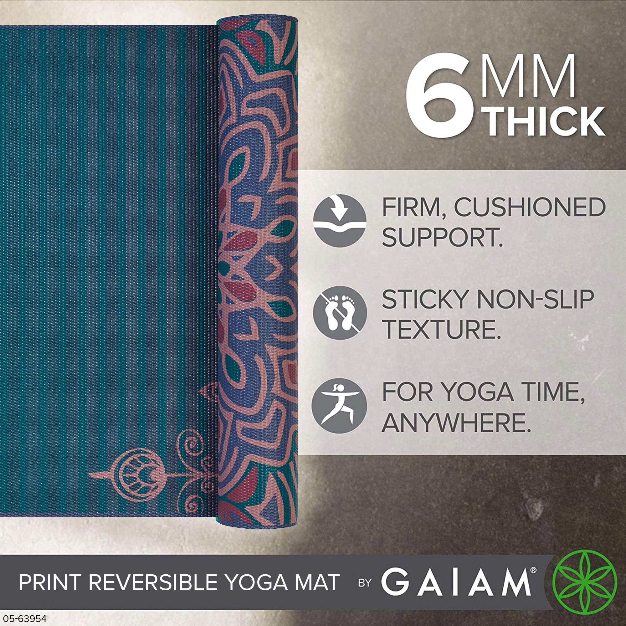 Gaiam Yoga Mat, Jade Salutation, 6mm - Gallery 5